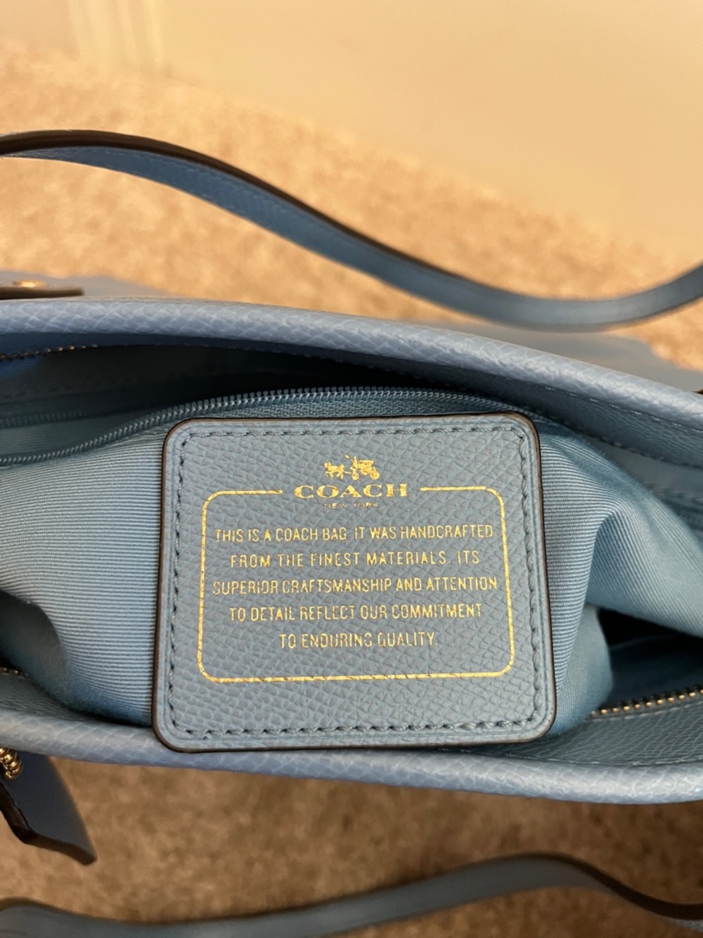 Coach City Zip Pebbled Leather Tote Gold Hardware Hangtag 2015 - Picture 3 of 17